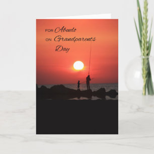 Grandparents Day for Abuelo, Fishing at Sunset Card