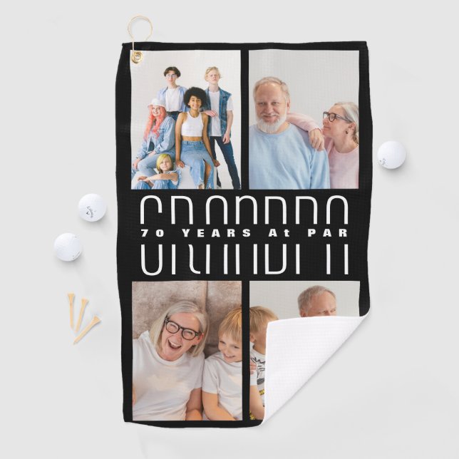 Grandparents day gift for 70 year old golf towel (InSitu)