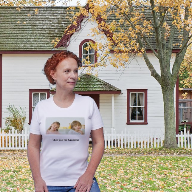 Grandparents Day Grandma Customise Photo T-Shirt (Creator Uploaded)