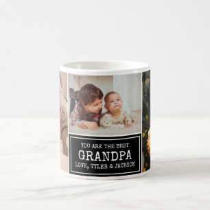 Grandparents Day Grandpa Black 3 Photo Collage Coffee Mug
