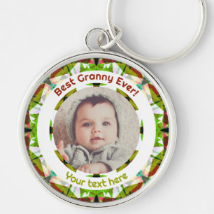 Grandparents Day Green Best Granny Ever Photo Gift Key Ring