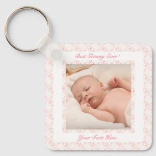 Grandparents Day Pink Best Granny Ever Photo Gift Key Ring