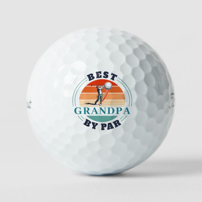 Grandparents Day Retro Custom Grandpa Golf Balls (Front)