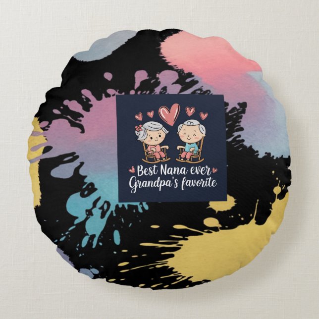 Grandparents Day Round Cushion (Front)