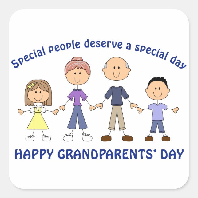 Grandparents Day Square Sticker (Front)