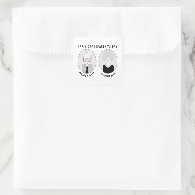 Grandparent's Day Square Sticker (Bag)
