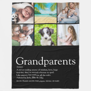 Grandparents Definition Photo Collage Fleece Blanket