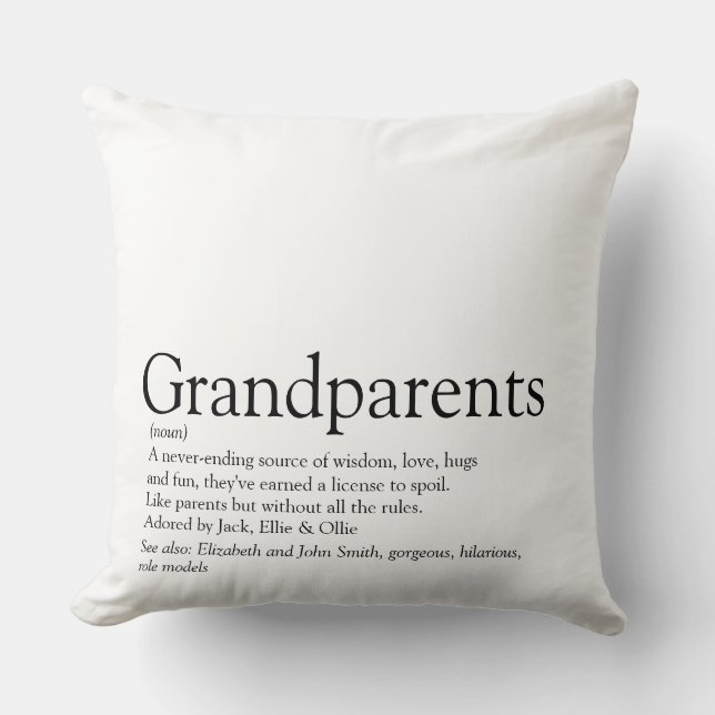 Grandparents Definition Saying Large Cushion (Front)
