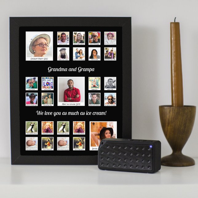 Grandparents Family Retro Photo Montage Print (Creator Uploaded)