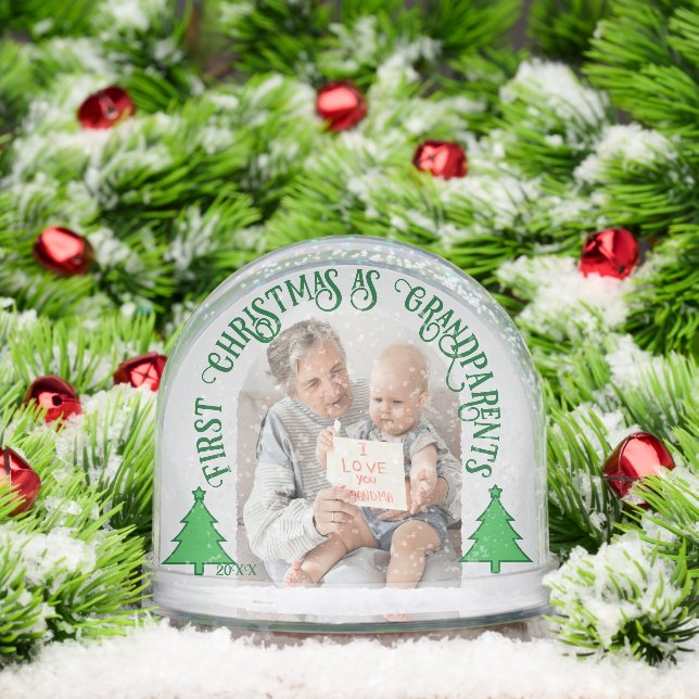 Grandparents First Christmas –2 Photo Personalised Snowglobe (Christmas)
