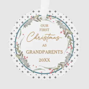 Grandparent's First Christmas Acrylic Circle Ornament