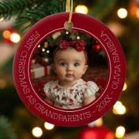 Grandparents First Christmas Grandchild Baby Photo