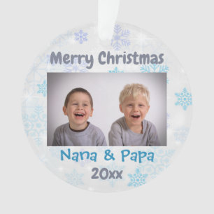 Grandparents Grandkids Christmas 2024 Photo Ornament