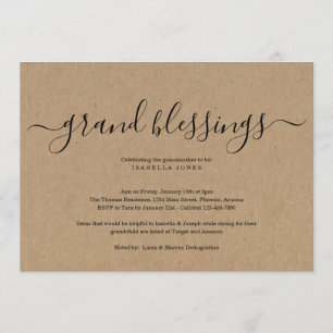 Grandparents, Grandmother, Grandbaby Baby Shower Invitation