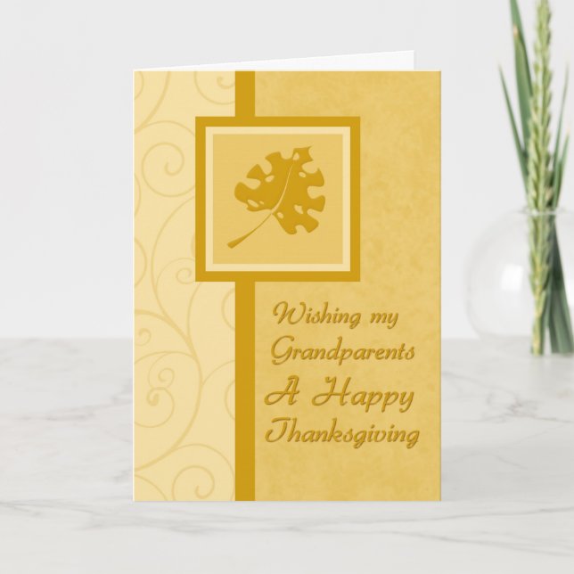 Grandparents Happy Thanksgiving Card (Front)