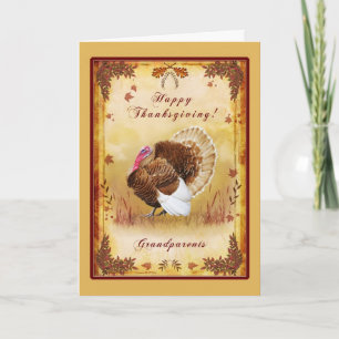 Grandparents Happy Thanksgiving Turkey Card