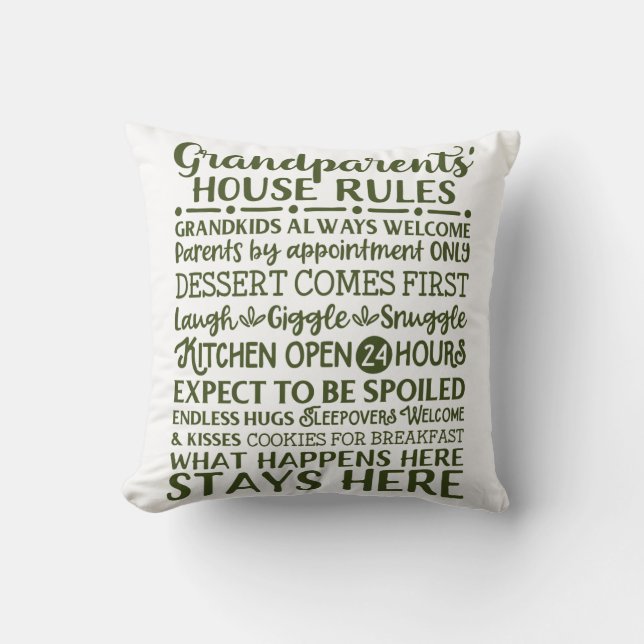 Grandparent's House Rules Cushion (Front)