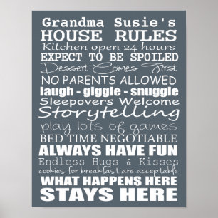 Grandparents House Rules - Customise Yours! Poster