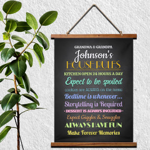 Grandparents House Rules Hanging Tapestry