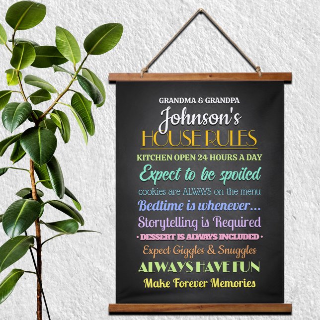 Grandparents House Rules  Hanging Tapestry (Creator Uploaded)