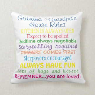 Grandparents' House Rules Pillow