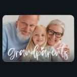 Grandparents Love Script Personalised Photo Gift Magnet<br><div class="desc">This photo magnet with handwritten 'Grandparents' letters can be easily personalised with your own favourite picture. You can also change the text colour to better match your photo.</div>