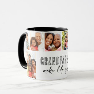 Grandparents Make Life Grand 8 Photo Family Gift Mug
