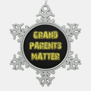 Grandparents matter - especially on Christmas! Snowflake Pewter Christmas Ornament