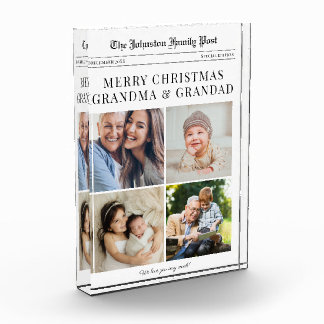 Grandparents Newspaper Christmas Photo Block