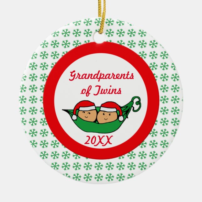Grandparents of Twins Ornament (Front)