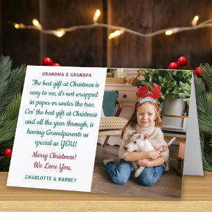 Grandparents Personalised Christmas Poem Photo Holiday Card