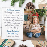 Grandparents Personalised Photo Christmas Poem Holiday Card<br><div class="desc">Celebrate your grandparents with a custom photo Christmas poem holiday card. This unique grandparents quote christmas card will be a treasured keepsake. Quote "The best gift at Christmas is easy to see, its not wrapped in paper or under the tree Cos' the best gift at Christmas and all the year...</div>