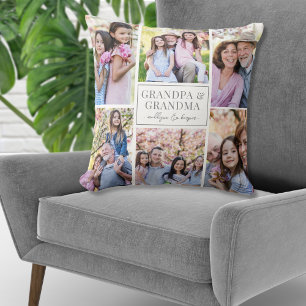 Grandparents Photo Collage Family Cushion