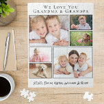Grandparents Photo Collage Jigsaw Puzzle<br><div class="desc">Give the best grandparents in the world a fun custom jigsaw puzzle featuring a 6 photo collage of their loved ones. You can personalize with six family photos of grandchildren, family members, pets, etc., and customize the expression to "I Love You" or "We Love You, " and how they are...</div>