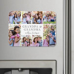 Grandparents Photo Collage Magnet<br><div class="desc">Personalised "Grandpa & Grandma" Large Photo Magnet. This simple and elegant photo magnet is a meaningful way to showcase cherished memories. The design features space for eight photos, arranged in a border around the edges while keeping the focus on the thoughtful text in the centre. At the centre, "Grandpa &...</div>