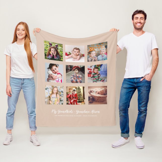 GRANDPARENTS PHOTO GIFTS - Peach Fleece Blanket (In Situ)