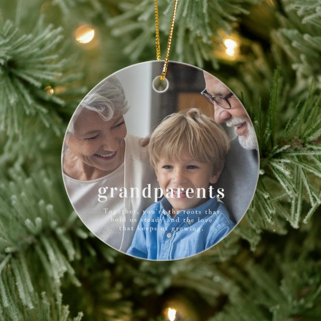 Grandparents | Photo Keepsake Christmas Ceramic Ornament (Tree)