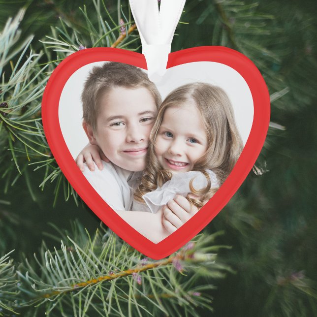 Grandparents Photo Red Heart Ornament (Creator Uploaded)