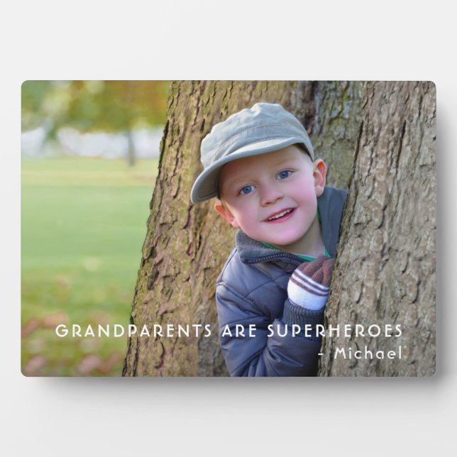 Grandparents Photo Tabletop Plaque with Easel (Front)