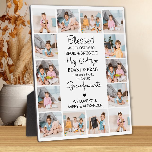 Grandparents Poem Personalised 14 Photo Collage Plaque (Creator Uploaded)
