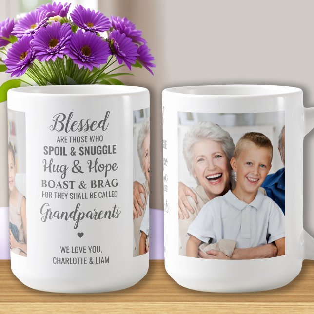 Grandparents Poem Personalised 2 Photo Coffee Mug (Creator Uploaded)