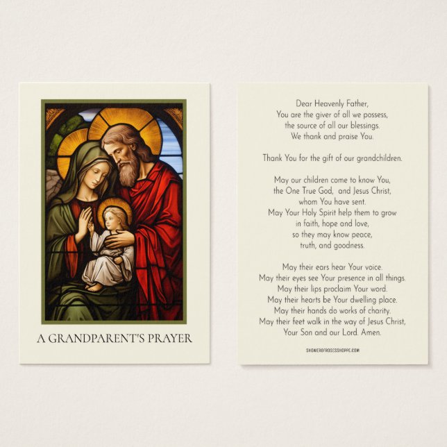 Grandparents Prayer Stained Glass Religious (Front & Back)