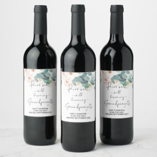 Grandparents Pregnancy Announcement for Parents Wine Label