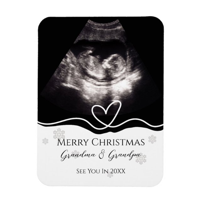 Grandparents Pregnancy Announcement Ultrasound  Magnet (Vertical)