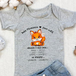 Grandparents Pregnancy Reveal Custom Announcement  Baby Bodysuit