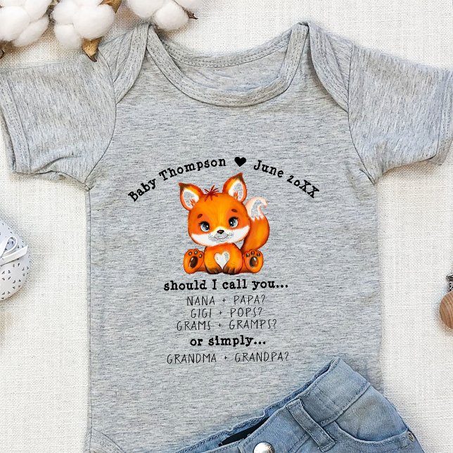 Grandparents Pregnancy Reveal Custom Announcement  Baby Bodysuit (Creator Uploaded)