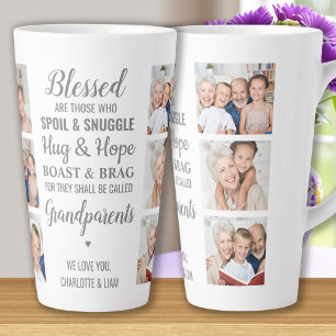 Grandparents Quote Personalised Photo Collage Latte Mug
