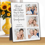 Grandparents Quote Personalised Photo Collage Plaque<br><div class="desc">Celebrate your grandparents with a custom photo collage plaque. This unique grandparents quote plaque is the perfect gift whether its a birthday, Grandparents day or Christmas. We hope your special keepsake grandparent gift will become a treasured keepsake for years to come. . Quote " Blessed are those who Spoil &...</div>