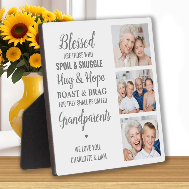 Grandparents Quote Personalised Photo Collage Plaque (Creator Uploaded)