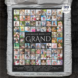 GRANDPARENTS QUOTE SAYING 99 Photo Collage Fleece Blanket